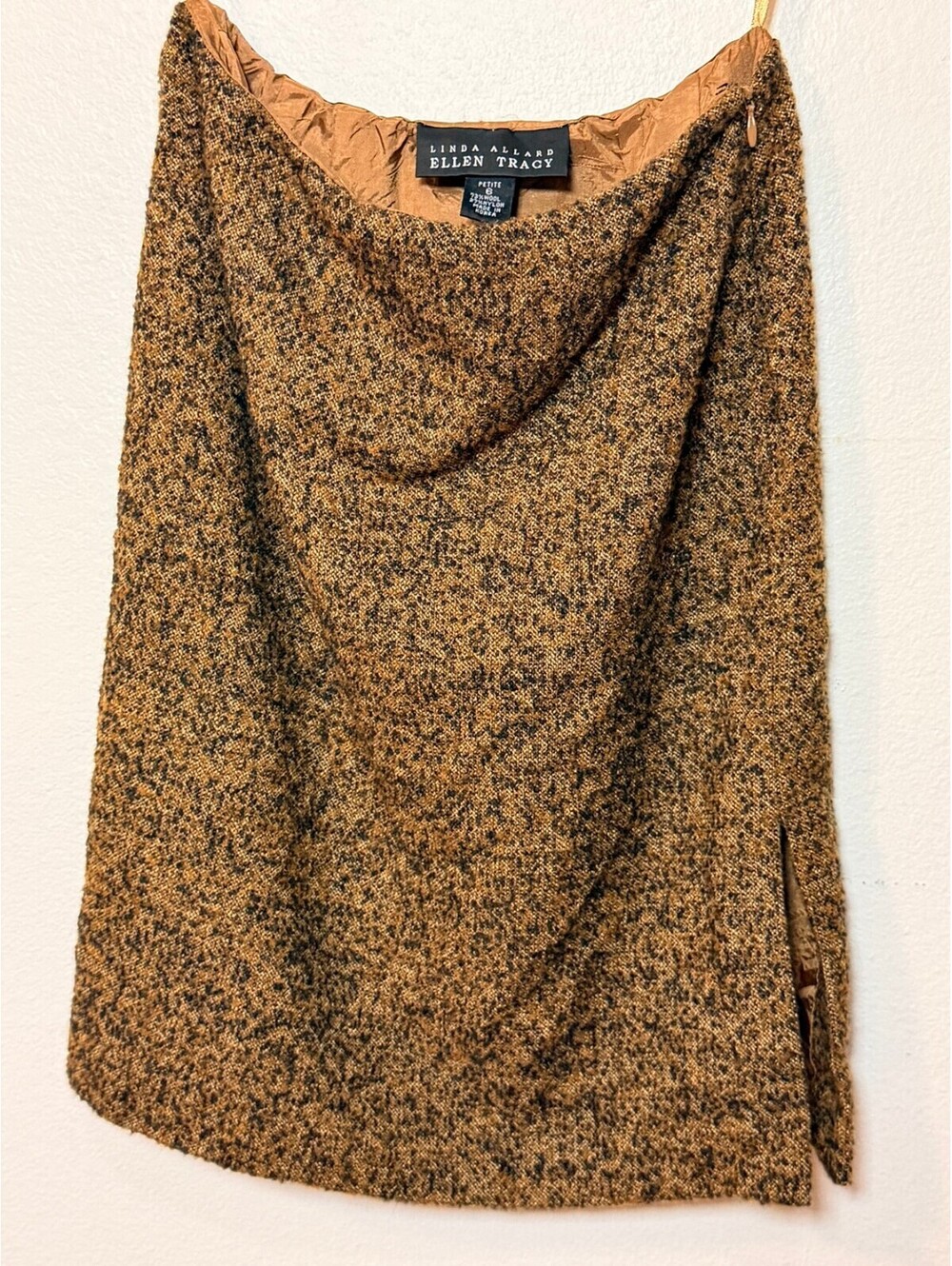 Linda Allard Ellen Tracy Brown Tweed Pencil Skirt 6P